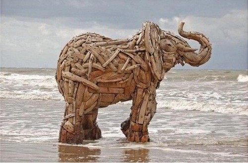 Elephant Art Sculpture Made From Washed Up Driftwood.jpg